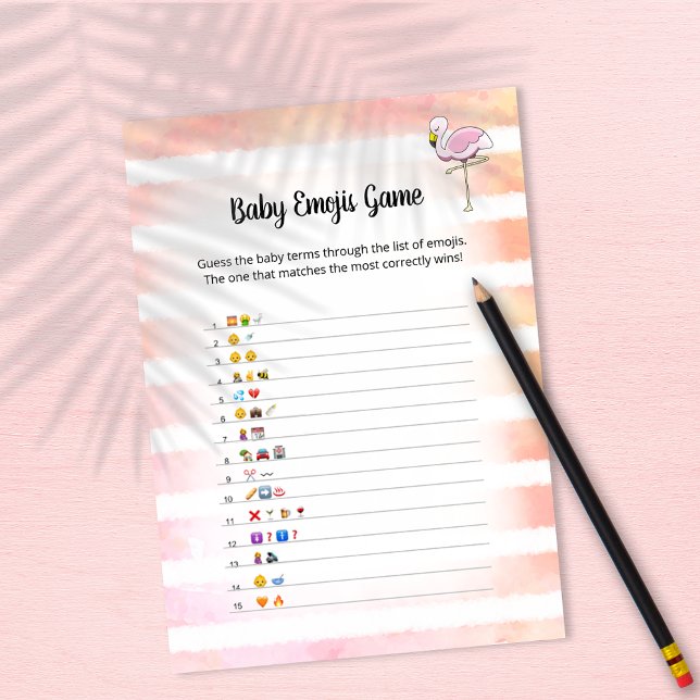Tarjeta de juego Coral Striped Flamingo Baby Emoji (Subido por el creador)