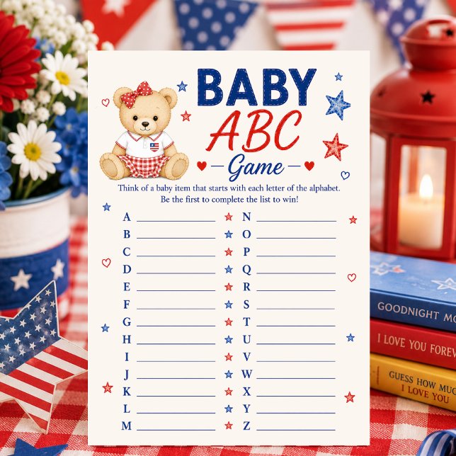 Tarjeta de juego de ABC para bebé patriota (Subido por el creador)