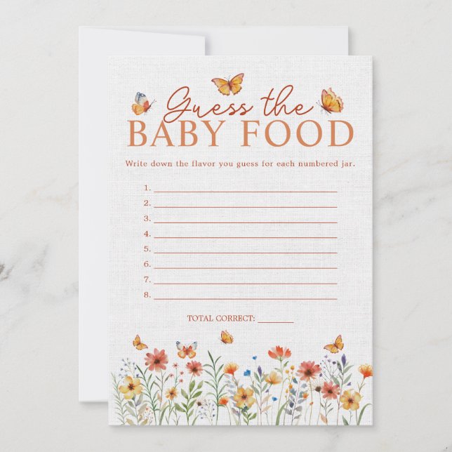 Tarjeta de juego de adivinanza de comida para bebé (Anverso)