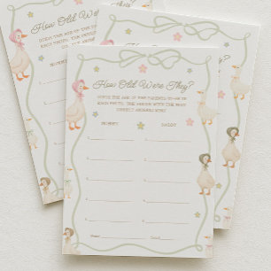 Tarjeta de juego de adivinanza de edad para baby s