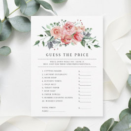 Tarjeta de juego de adivinanza de precio para desp