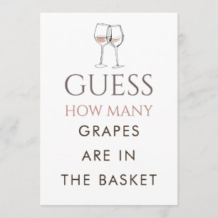 Tarjeta de juego de adivinanza de vino Doodle para