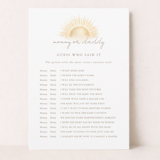 Tarjeta de juego de adivinanza del tema de sol mín (Subido por el creador)