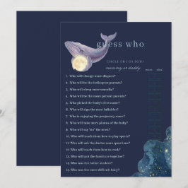 Tarjeta de juego de adivinanza para baby shower de