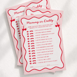 Tarjeta de juego de adivinanza para baby shower de