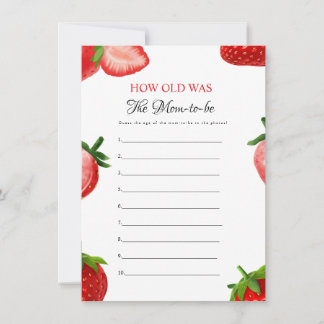 Tarjeta de juego de baby shower Berry ¿Qué edad te
