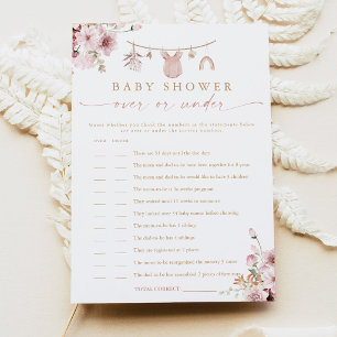Tarjeta de juego de Baby Shower Boho Clothesline O