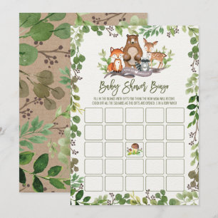 Tarjeta de juego de Baby Shower Botánica Woodland 