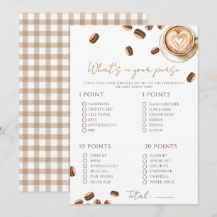 Tarjeta de juego de Baby Shower de Café Bebé está