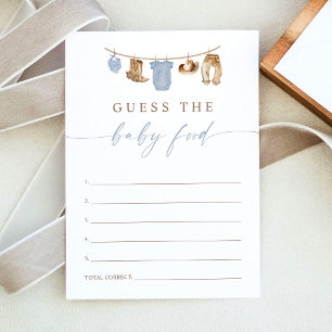 Tarjeta de juego de baby shower de comida para beb