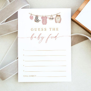 Tarjeta de juego de baby shower de comida para beb