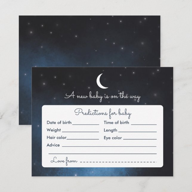 Tarjeta de juego de Baby Shower de la noche (Anverso / Reverso)