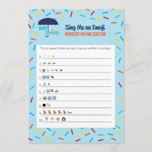 Tarjeta de juego de Baby Shower de la poesía