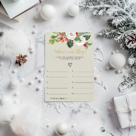 Tarjeta de juego de baby shower de Navidad dónde e