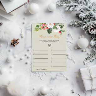 Tarjeta de juego de baby shower de Navidad dónde e
