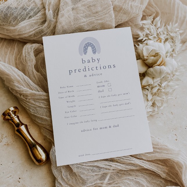 Tarjeta de juego de Baby Shower de predicción de b (ROWAN Boy Baby Predictions Baby Shower Game Card)