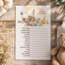 Tarjeta de juego de baby shower del pequeño marine