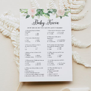 Tarjeta de juego de Baby Shower DEVON Baby Trivia 