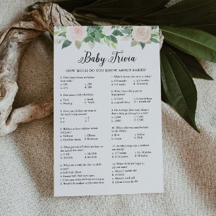 Tarjeta de juego de Baby Shower DEVON Baby Trivia 