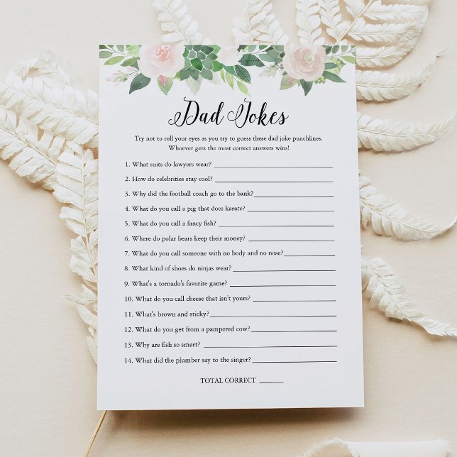 Tarjeta de juego de Baby Shower DEVON Dad Chistes  (Subido por el creador)