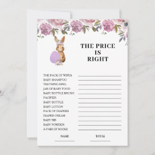 Tarjeta de juego de Baby Shower 'Easter Price is R