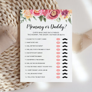 Tarjeta de juego de Baby Shower editable Mommy o D