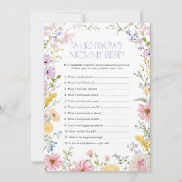 Tarjeta de juego de baby shower 'Floral Quién Cono