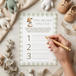Tarjeta de juego de baby shower 'Goose Gingham 2 V