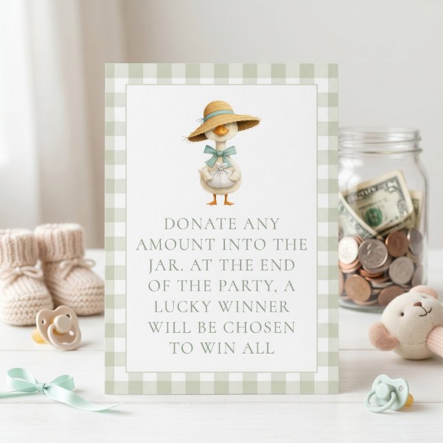 Tarjeta de juego de baby shower Goose Gingham Take (Subido por el creador)