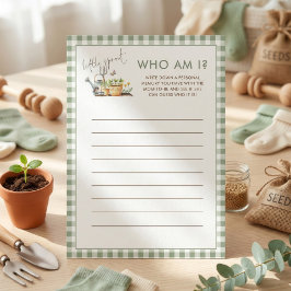 tarjeta de juego de baby shower Little Sprout Who