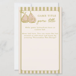 Tarjeta de juego de baby shower nupcial de pera di