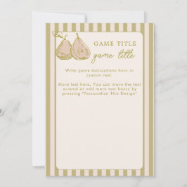 Tarjeta de juego de baby shower nupcial de pera di
