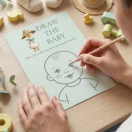 Tarjeta de juego de baby shower para dibujar al be
