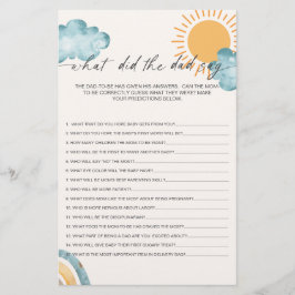 Tarjeta de juego de baby shower ¿Qué dijo el papá?