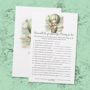 Tarjeta de juego de baby shower '¿Quién conoce mej