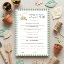 Tarjeta de juego de baby shower '¿Quién conoce mej