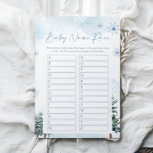 Tarjeta de juego de Baby Shower Race Name