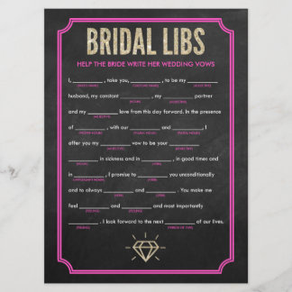 Tarjeta de juego de Bachelorette Libs Bridal (rosa