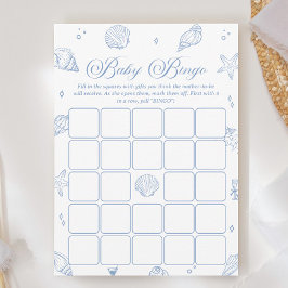 Tarjeta de juego de bingo Baby Shower Beach Coasta