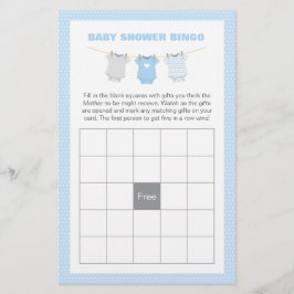 Tarjeta de juego de bingo Baby Shower Bodysuit - A