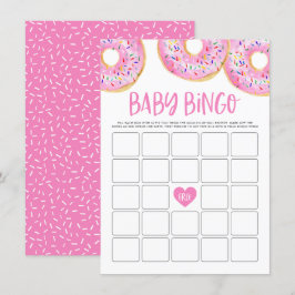 Tarjeta de juego de bingo Baby Shower de donuts ro