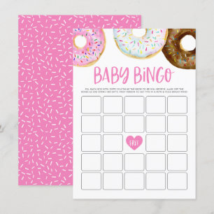 Tarjeta de juego de Bingo Baby Shower de Donuts ro