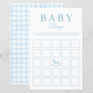 Tarjeta de juego de bingo Baby Shower de Gingham A