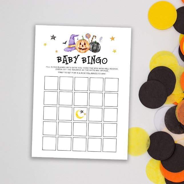 Tarjeta de juego de Bingo Baby Shower de Halloween (Subido por el creador)
