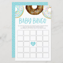 Tarjeta de juego de Bingo Baby Shower Donuts de co