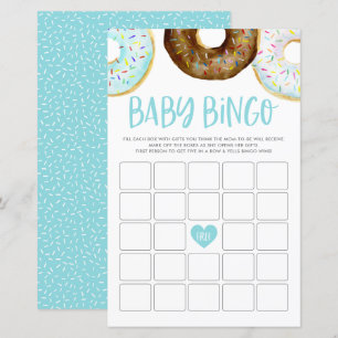 Tarjeta de juego de Bingo Baby Shower Donuts de co