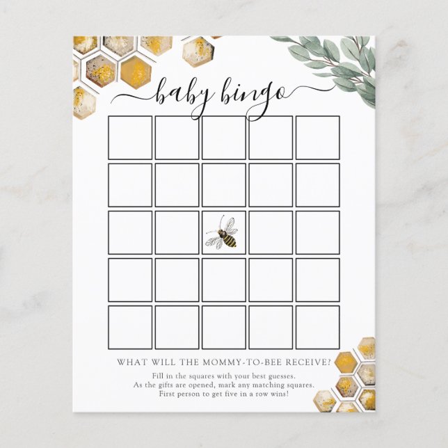 Tarjeta de juego de Bingo Baby Shower Dulce como s (Anverso)