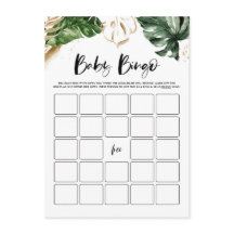 Tarjeta de juego de Bingo Baby Shower Gold Leaves