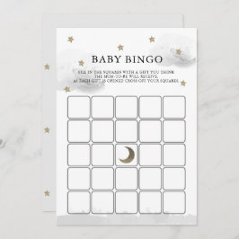 Tarjeta de juego de bingo Baby Shower Gray Clouds