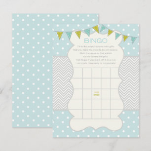 Tarjeta de juego de bingo Baby Shower Green Polka 